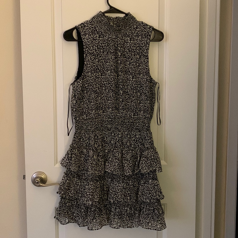 express dress. ruffled bottom. high neck.